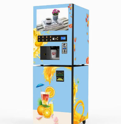 Pagamento alaranjado de Juice Vending Machine Coin Note do alimento do serviço do auto com sistema de refrigeração