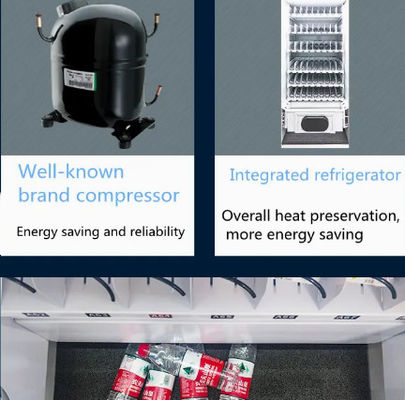 Máquina de venda automática comercial alaranjada fresca do alimento a fichas com tela táctil