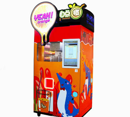Leite Juice Vending Machine alaranjado 400W da bebida com sistema de refrigeração