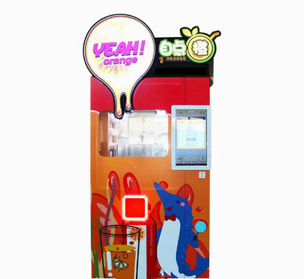 Leite Juice Vending Machine alaranjado 400W da bebida com sistema de refrigeração