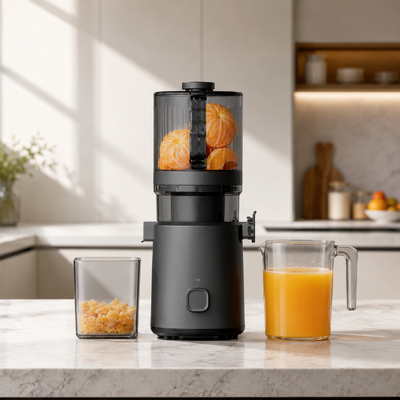 Espremedor Lento Smart HJ303 Extra-Largo Fresh – A Experiência Suprema de Frutas Inteiras com Bocal de 155mm, Reservatório de 2400ml, Prensagem a Frio de 200W e Autolimpeza