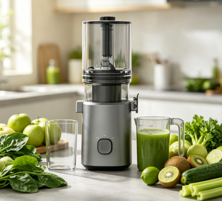 Fresh Smart HJ103A Compacto Slow Masticating Juicer O coração de uma cozinha saudável, feliz com 4 opções de cores, 135mm largura chuveiro, 200W Cold Press & auto-limpeza
