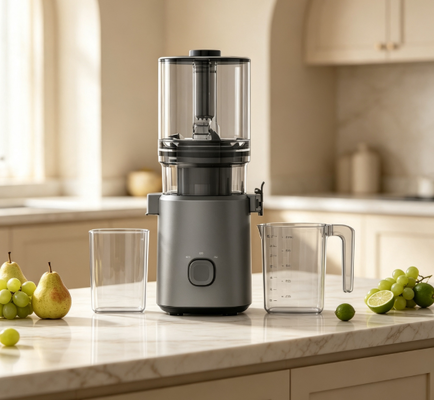 Fresh Smart HJ303 Extra-Wide Slow Masticating Juicer Um Juicer, Um Abacaxi Inteiro, Possibilidades Infinitas com Chute de 155mm, Hopper de 2400ml, Pressão a Frio de 200W e Auto-Limpeza