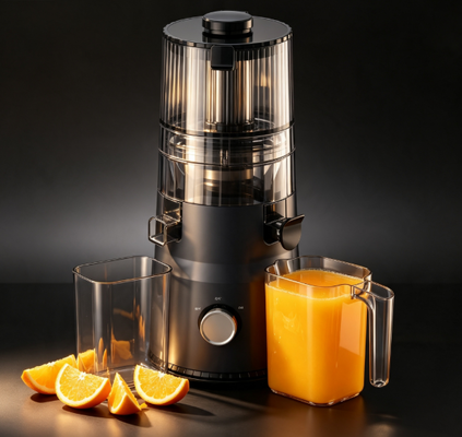 Espremedor Lento Compacto Fresh Smart HJ103A – Edição Elegante Multicor com Bocal Largo de 135mm, Prensagem a Frio de 200W e Autolimpeza para Cozinhas Pequenas