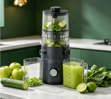 Espremedor Lento Compacto Fresh Smart HJ103 – Leve o Suco para Casa com Bocal Largo de 135mm, Prensa a Frio de 200W e Autolimpeza
