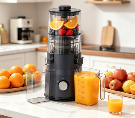 Fresco Smart HJ103 Compacto Suco de Mastigar Lento O Companheiro de Viagem Perfeito para uma Vida Saudável On-the-Go com Chute Largo de 135mm, Prensa a Frio de 200W e Auto-Limpeza