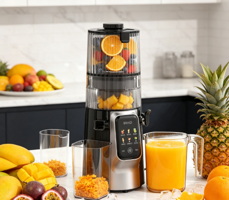 Espremedor Lento Multifuncional Smart HJ102D – Adote um Estilo de Vida Mais Saudável com 6 Modos, Bocal Largo de 135mm, Cold Press de 200W e Autolimpeza