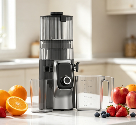 Espremedor Lento de Mastigação Fresh Smart HJ102C – O Espremedor Que Ajuda Você a Começar Fresco Todas as Manhãs com 3 Velocidades Ajustáveis, Bocal Largo de 135mm, Prensagem a Frio de 200W e Autolimpeza