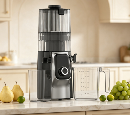 Espremedor Lento de Mastigação Fresh Smart HJ102C – O Espremedor Que Ajuda Você a Começar Fresco Todas as Manhãs com 3 Velocidades Ajustáveis, Bocal Largo de 135mm, Prensagem a Frio de 200W e Autolimpeza