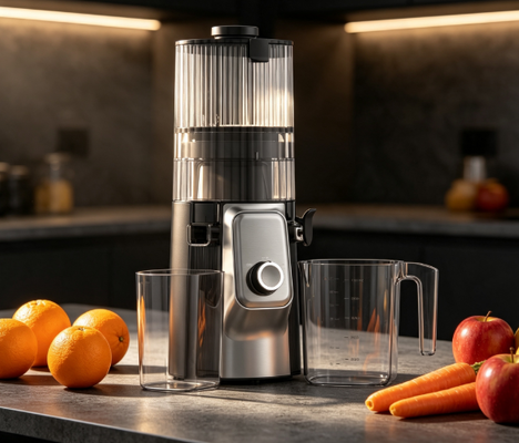 Fresh Smart HJ102C Slow Masticating Juicer O Juicer que torna cada estação deliciosa com 3 velocidades ajustáveis, 135mm largura chute, 200W de pressão a frio e auto-limpeza