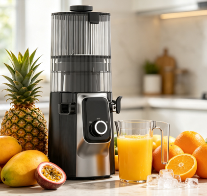 Espremedor Lento Fresh Smart HJ102C – O Espremedor Que Transforma Sua Cozinha no Centro da Vida Saudável com 3 Velocidades Ajustáveis, Bocal Largo de 135mm, Prensagem a Frio de 200W e Autolimpeza