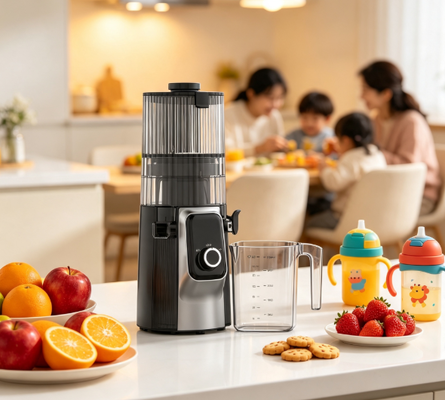 Espremedor Lento Fresh Smart HJ102C – O Espremedor Que Torna a Vida Saudável Prazerosa com 3 Velocidades Ajustáveis, Bocal Largo de 135mm, Prensagem a Frio de 200W e Autolimpeza