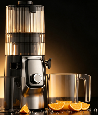 Espremedor Lento HJ102C Fresh Smart – O Espremedor Que Ajuda a Descobrir Novos Sabores com 3 Velocidades Ajustáveis, Bocal Largo de 135mm, Prensagem a Frio de 200W e Autolimpeza
