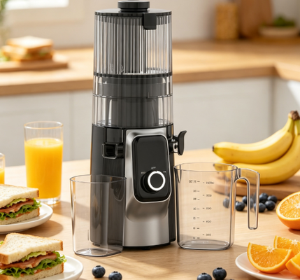 Fresh Smart HJ102C Slow Masticating Juicer O Juicer que ama seus ingredientes tanto quanto você com 3 velocidades ajustáveis, 135mm largura chute, 200W Cold Press & auto-limpeza