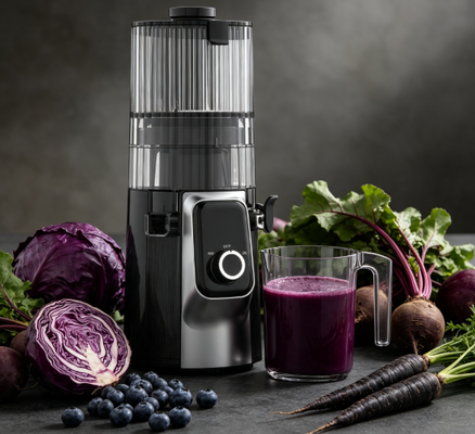Espremedor Lento HJ102C Smart Fresh - O Espremedor que lhe dá o Poder de Escolha com 3 Velocidades Ajustáveis, Bocal Largo de 135mm, Prensagem a Frio de 200W e Autolimpeza