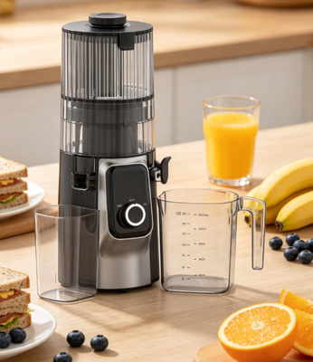 Espremedor Lento Fresh Smart HJ102C – O Espremedor que Permite Saborear o Sol com 3 Velocidades Ajustáveis, Bocal Largo de 135mm, Prensagem a Frio de 200W e Autolimpeza