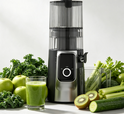 Espremedor Lento Smart HJ102C Fresh - O Espremedor Que Ajuda Você a Redescobrir o Sabor Real com 3 Velocidades Ajustáveis, Bocal Largo de 135mm, Prensagem a Frio de 200W e Autolimpeza