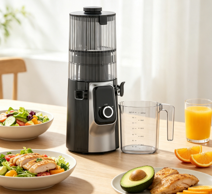 Espremedor Lento HJ102C Fresh Smart – O Espremedor Que Transforma Cada Copo Numa Obra-Prima com 3 Velocidades Ajustáveis, Bocal Largo de 135mm, Prensagem a Frio de 200W e Autolimpeza