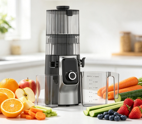Fresh Smart HJ102C Slow Masticating Juicer O Juicer que torna a vida saudável inesquecível com 3 velocidades ajustáveis, chuveiro largo de 135 mm, 200W de pressão a frio e autolimpeza