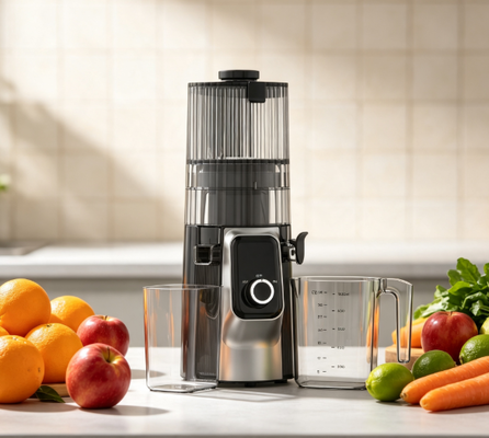 Espremedor Lento Fresh Smart HJ102C – O Espremedor Que Traz Frescura à Vida com 3 Velocidades Ajustáveis, Bocal Largo de 135mm, Prensagem a Frio de 200W e Autolimpeza