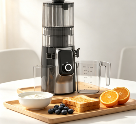 Fresh Smart HJ102C Slow Masticating Juicer O Juicer Que Te Dá O Suco Que Você Merece Com 3 Velocidades Ajustáveis, Parafuso Largo 135mm, 200W Cold Press & Auto-Limpeza