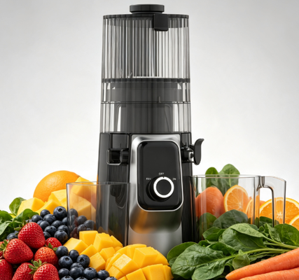 Fresh Smart HJ102C Slow Masticating Juicer O Juicer que torna o suco uma alegria com 3 velocidades ajustáveis, chuveiro largo de 135mm, 200W de pressão a frio e autolimpeza