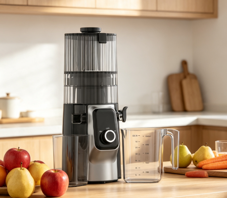 Fresh Smart HJ102C Slow Masticating Juicer O Juicer que reúne as pessoas com 3 velocidades ajustáveis, 135mm de largura, 200W de pressão a frio e auto-limpeza