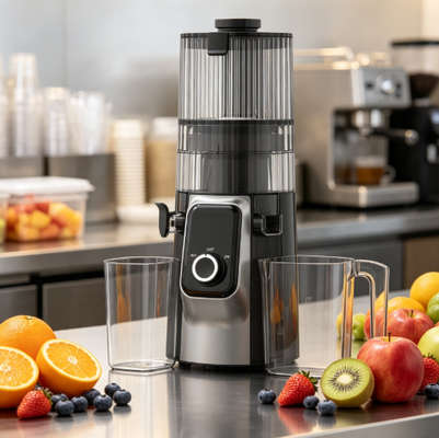 Espremedor Lento Fresh Smart HJ102C – O Espremedor Que Torna o Saudável Delicioso com 3 Velocidades Ajustáveis, Bocal Largo de 135mm, Prensagem a Frio de 200W e Autolimpeza