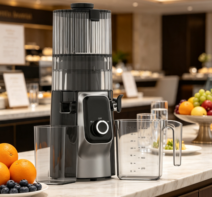 Fresh Smart HJ102C Slow Masticating Juicer O Juicer que traz a barra de suco para casa com 3 velocidades ajustáveis, 135mm de largura chute, 200W de pressão a frio e auto-limpeza