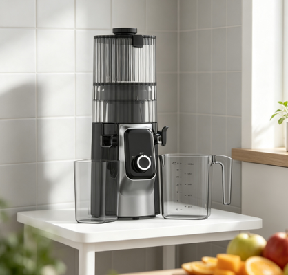 Fresh Smart HJ102C Slow Masticating Juicer O Juicer que leva você de manhã a noite com 3 velocidades ajustáveis, 135mm largura chute, 200W Cold Press & auto-limpeza