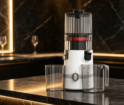 Espremedor Lento Fresh Smart HJ102B – Fresco, Rápido, Seguro, Delicioso – Tudo o que sua família precisa com Bocal de 135mm, Prensa a Frio de 200W, Autolimpeza e Trava
