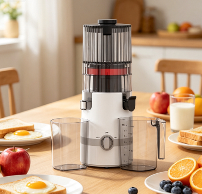 Fresco Smart HJ102B Slow Masticating Juicer Faça da vida saudável uma realidade diária com chute de 135 mm, imprensa a frio de 200 W, autolimpeza e fechadura de segurança para famílias