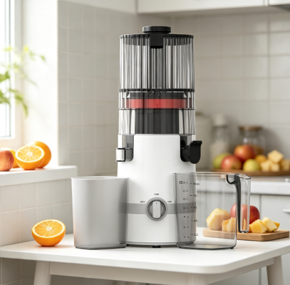 Fresco Smart HJ102B Slow Masticating Juicer Comece a sua família viagem de saúde Aqui com 135mm chute, 200W Cold Press, auto-limpeza e segurança fechado para casa