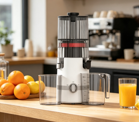 Espremedor Lento HJ102B Fresh Smart – A Ferramenta Definitiva para o Bem-Estar Familiar com Bocal de 135mm, Extração a Frio de 200W, Autolimpeza e Design de Segurança Seguro