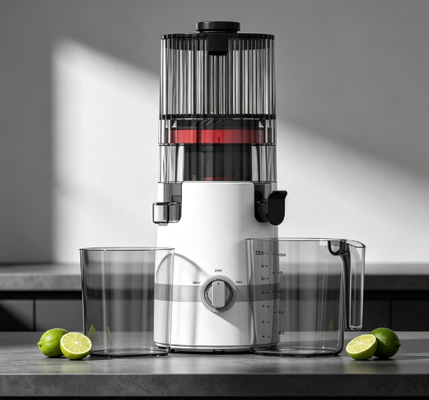 Fresco Smart HJ102B Slow Masticating Juicer O investimento inteligente na saúde da sua família com chute de 135 mm, imprensa a frio de 200 W, auto-limpeza e fechadura de segurança