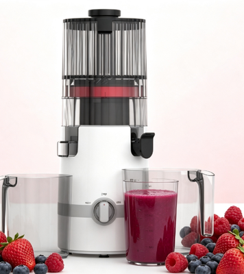 Espremedor Lento HJ102B Smart Fresh – A Escolha Confiável para Nutrição Familiar com Bocal de 135mm, Prensagem a Frio de 200W, Autolimpeza e Sistema de Travamento de Segurança