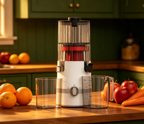 Espremedor Lento HJ102B Smart Fresh – Faça Cada Copo Valer com Bocal de 135mm, Cold Press de 200W, Autolimpeza e Trava de Segurança Familiar para Nutrição Real