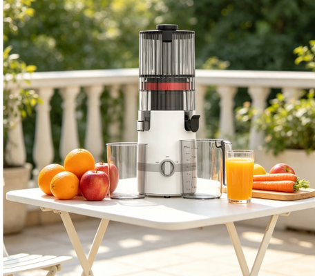 Espremedor Lento HJ102B Fresh Smart – A Estação de Suco Fresco da Sua Família com Bocal de 135mm, Prensa a Frio de 200W, Autolimpeza e Trava de Segurança para Crianças
