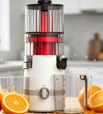 Fresh Smart HJ102B Slow Masticating Juicer A maneira fácil e segura de extrair suco fresco com chute de 135 mm, prensagem a frio de 200 W, autolimpeza e fechadura inteligente para todas as idades
