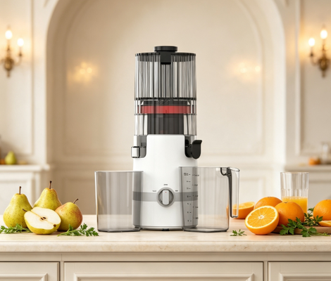 Espremedor Lento HJ102B Fresh Smart – A Maneira Fácil de Obter Suco Fresco com Trava de Segurança Inteligente, Abertura de 135mm, Prensagem a Frio de 200W e Autolimpeza para Todas as Famílias