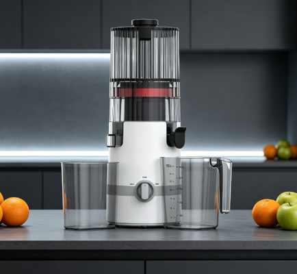 Fresh Smart HJ102B Slow Masticating Juicer A Solução Familiar Completa com Segurança Pro-Lock, Chute de 135mm, Prensa a Frio de 200W e Auto-Limpeza para todas as idades