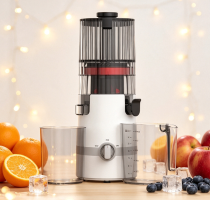 Fresh Smart HJ102B Slow Masticating Juicer O Último Juicer Familiar com Smart Safety Lock, 135mm Wide Chute, 200W Cold Press & Self Cleaning para bem-estar diário