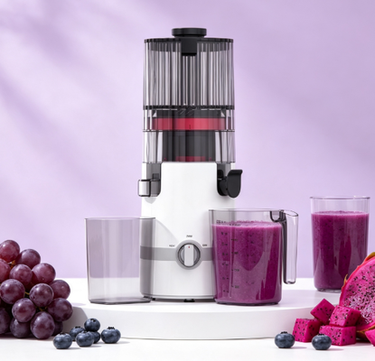 Fresco Smart HJ102B Slow Masticating Juicer ️ Larga chuveira de 135 mm, motor de prensagem a frio de 200W, auto-limpeza e livre de BPA com sistema de bloqueio de segurança aprimorado para uso familiar