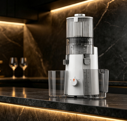 Espremedor Lento Smart HJ102A Fresh – Extrator Cold Press de 55 RPM com Bocal para Frutas Inteiras de 135mm, Autolimpeza, Motor Livre de BPA e Silencioso para uma Vida Saudável
