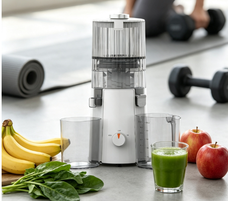 Espremedor Lento Smart HJ102A Fresh – Extrator Cold Press de Alto Rendimento de 200W com Bocal Largo de 135mm, Função Autolimpante e Materiais Livres de BPA