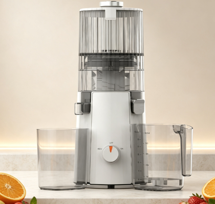 Espremedor Lento Profissional Smart HJ102A com Triturador – Bocal Largo de 135mm, Livre de BPA, Extrator de Frutas e Vegetais Inteiros