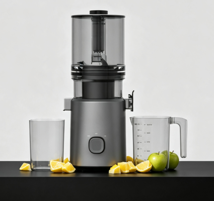 Espremedor Lento Masticador Smart HJ303 Fresh — Da Fruta ao Copo. Sem Paradas. Sem Reinícios. Apenas Fluxo.