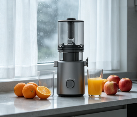 Espremedor Lento HJ303 Smart HJ303 — Basta Pressionar. Abacaxi Inteiro. Família Inteira. Pronto.