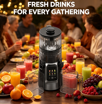 Espremedor Lento de Fácil Desmontagem HJ102D, Jarra de Grande Capacidade para Preparo de Sucos na Cozinha