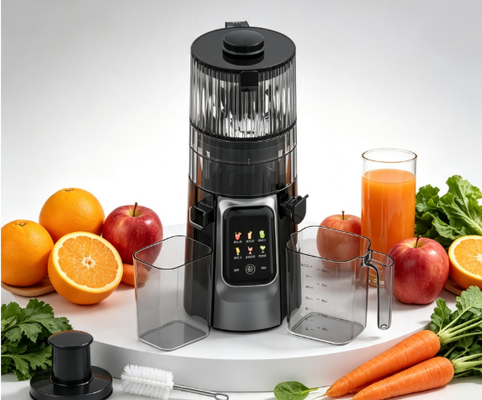 Espremedor de Frutas a Frio Multifuncional HJ102D com Modos Ajustáveis para Frutas Macias e Duras